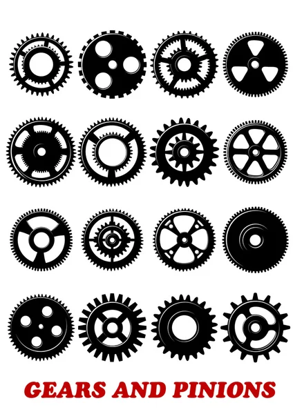 Gears and pinions set — Stock Vector
