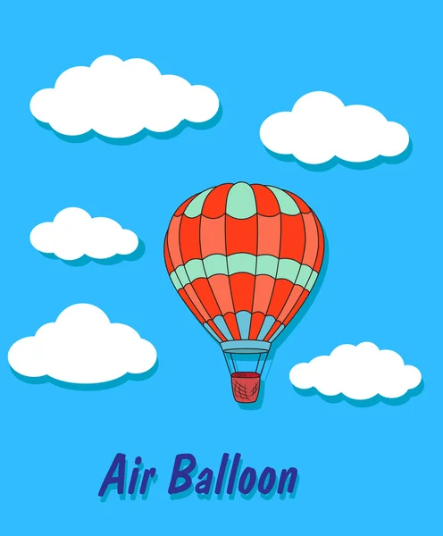 Air balloon in sky and clouds — Stock Vector