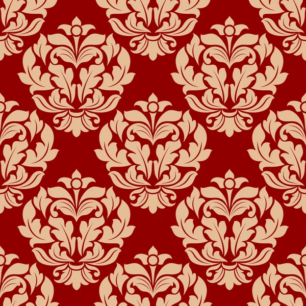 Patrón retro beige floral sin costura — Vector de stock