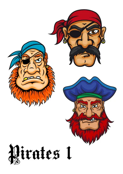 Cartoon danger pirates — Stock Vector