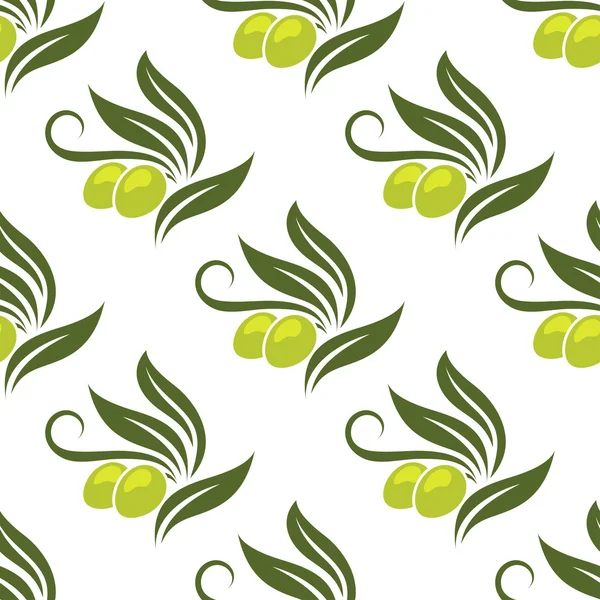 Aceitunas patrón sin costura — Vector de stock