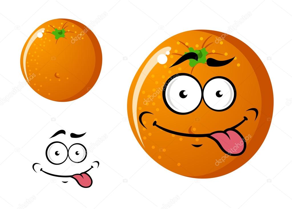 Orange fruit cartoon Vector Art Stock Images | Depositphotos