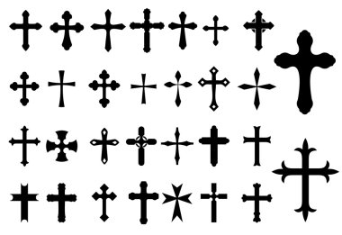 Religion Cross symbols set  clipart