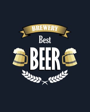 Retro bira amblem veya afiş