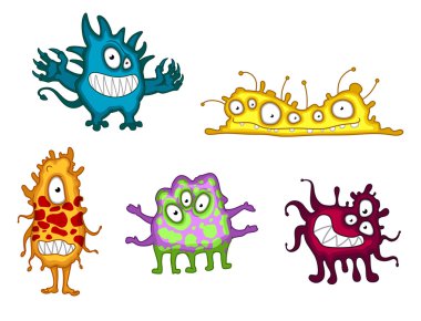 Cartoon monsters and demons set clipart
