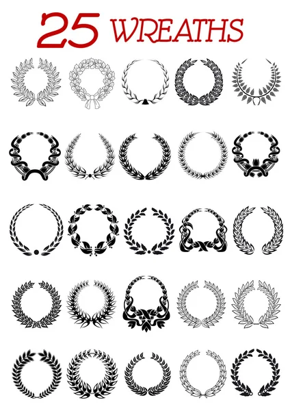 Laurel wreath icons set — Stock Vector