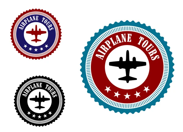 Aviation symbol med flygplan — Stock vektor