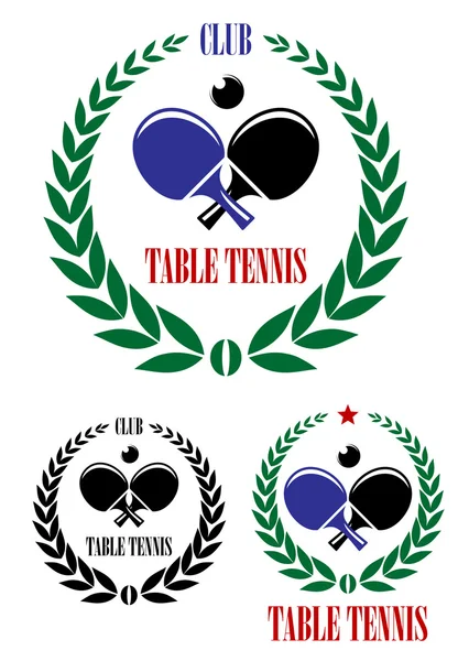 Symboles et emblèmes de tennis de table — Image vectorielle