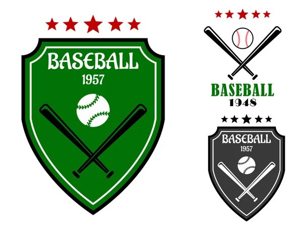 Símbolos desportivos de beisebol — Vetor de Stock