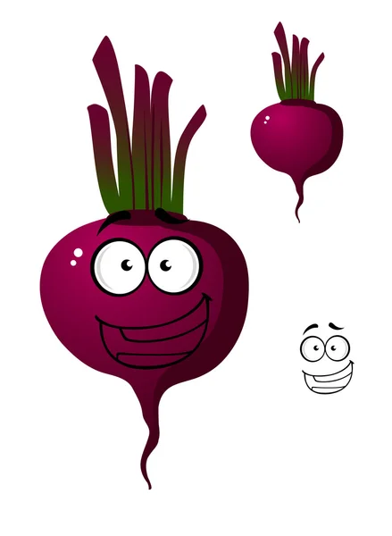 Cartone animato barbabietola personaggio vegetale — Vettoriale Stock