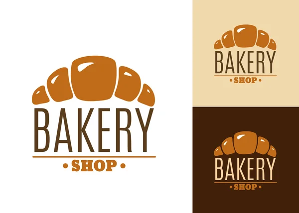 Croissant panadería emblema o logotipo — Vector de stock