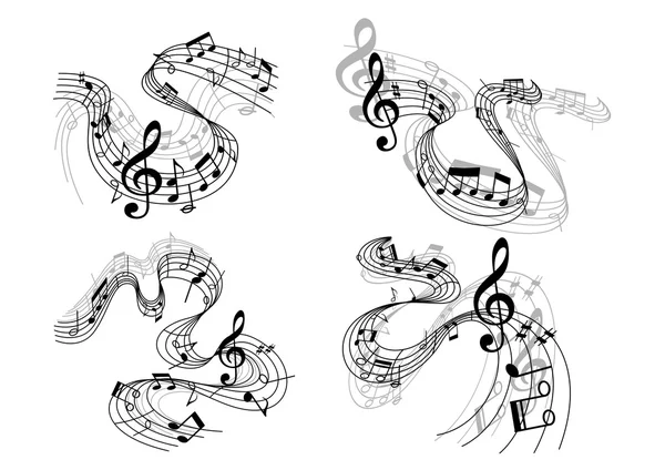Compositions musicales abstraites — Image vectorielle
