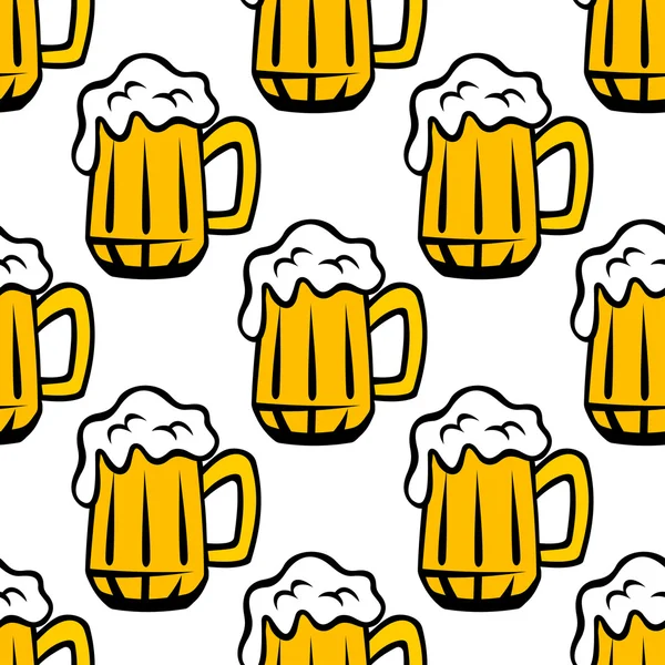 Beer tankard seamless pattern — Stock Vector