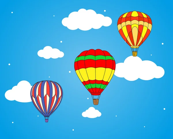 Air balloons and clouds wallpaper — Stock Vector