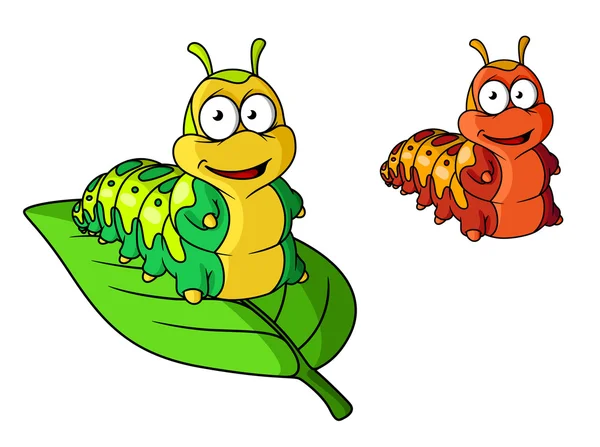 Schattig caterpillar stripfiguur — Stockvector