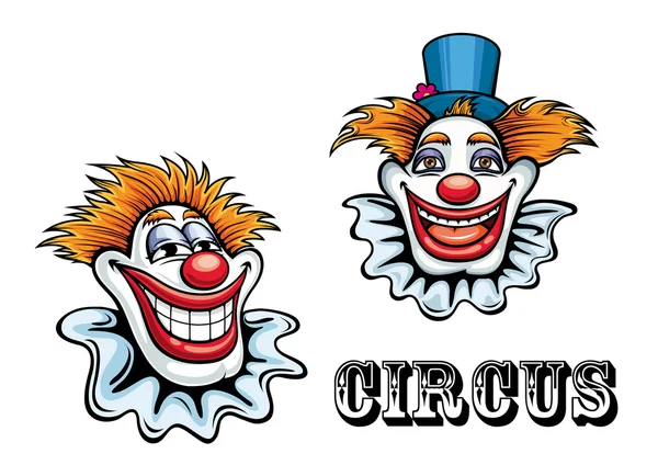 Circus cartoon clowns characters — Stock Vector