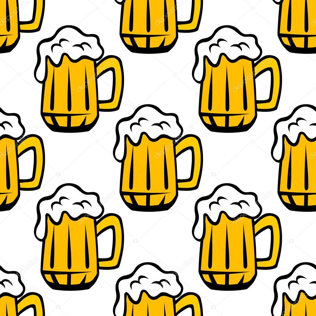 Beer tankard seamless pattern 