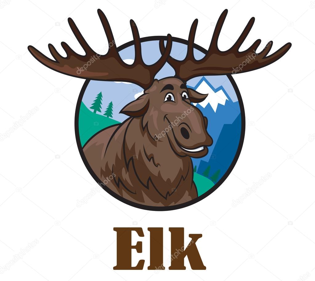 Cartoon moose or elk