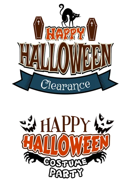 Bannières de fête costume Halloween — Image vectorielle