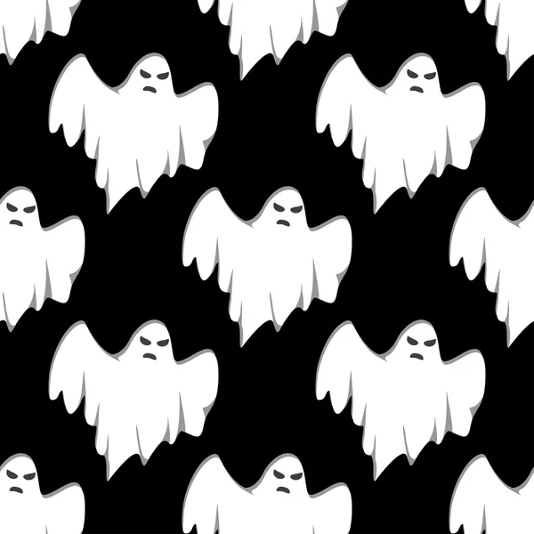 Fantasma halloween sem costura padrão —  Vetores de Stock