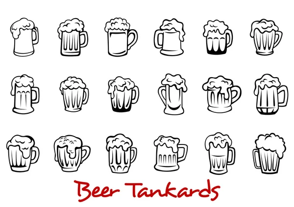 啤酒啤酒杯集 — 图库矢量图片