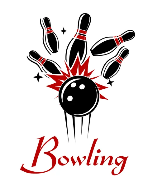 Emblema o logo Bowling — Vettoriale Stock