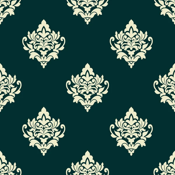 Floral licht groene damast naadloze patroon — Stockvector
