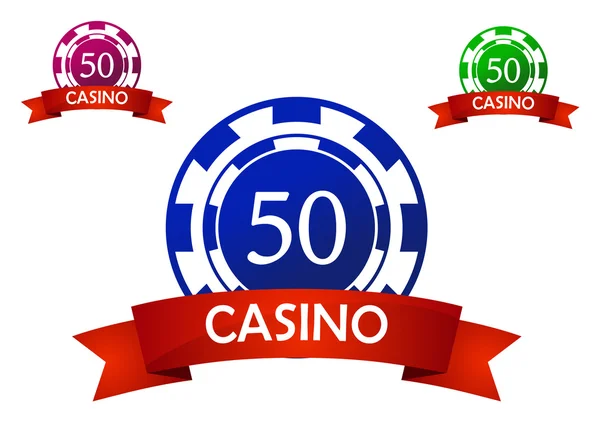 Emblema do chip do casino — Vetor de Stock