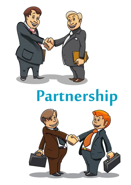 Biznesmen uścisk dłoni i partnerstwo — Wektor stockowy