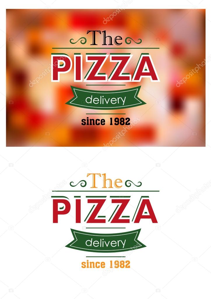 Retro pizza label or banner