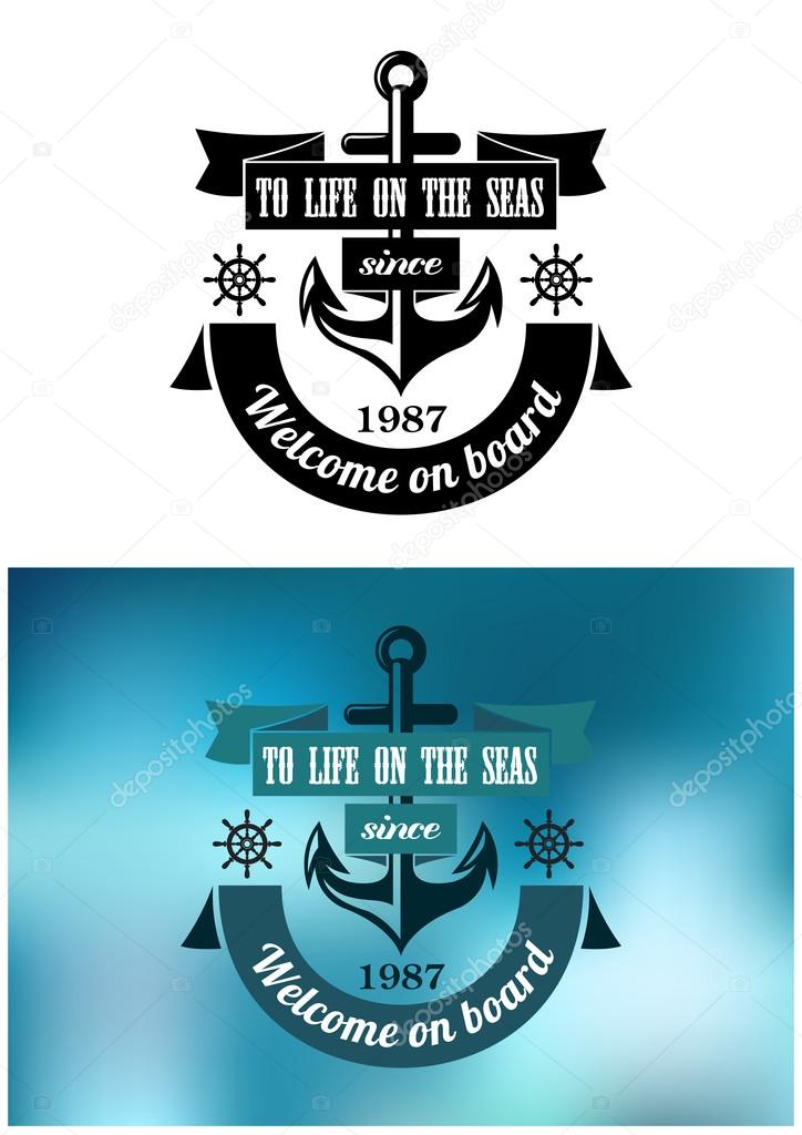 Marine heraldic label