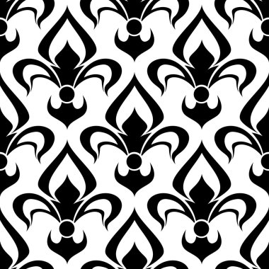 Seamless fleur-de-lis royal black pattern clipart