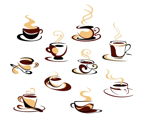 Coffee cups set — Stock Vector