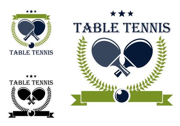 Embleme und Symbole für Tischtennis — Stockvektor