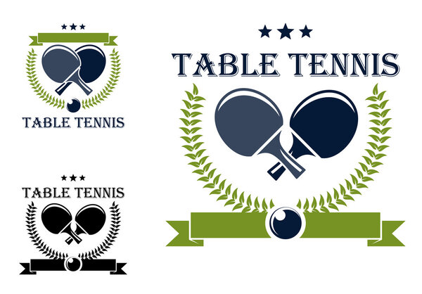 Table tennis emblems and symbols