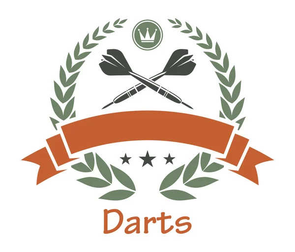 Dart sport heraldiska emblem — Stock vektor