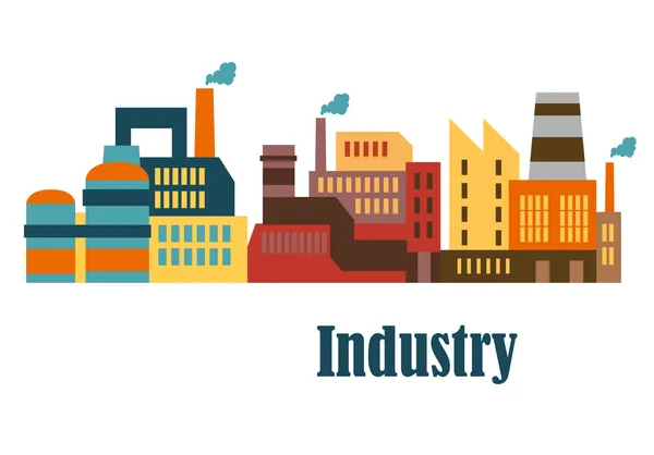 Plochý design průmyslových budov — Stockový vektor