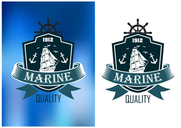 Retro marine heraldic banner — Stock Vector