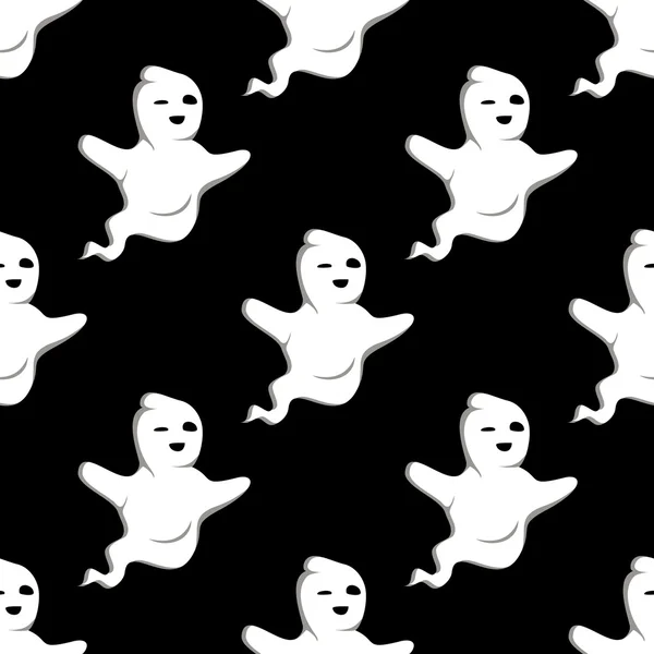 Halloween fantasma sem costura padrão —  Vetores de Stock