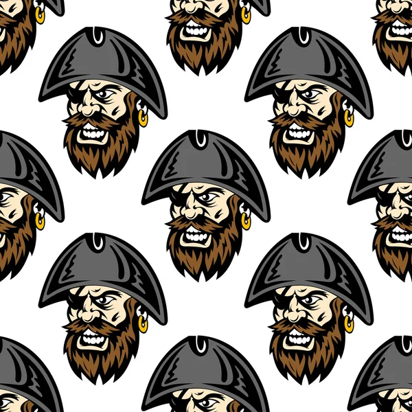 Cartoon pirate seamless pattern background — Stock Vector