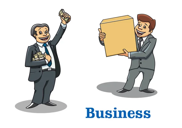 Cartoon glückliche Geschäftsleute Figuren — Stockvektor