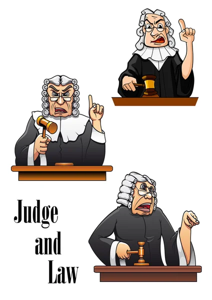 Personaggi giudice cartone animato — Vettoriale Stock