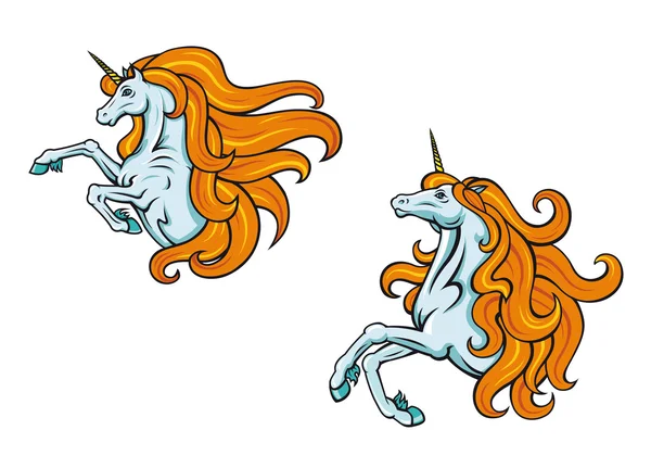 Personaggi unicorno cartone animato — Vettoriale Stock