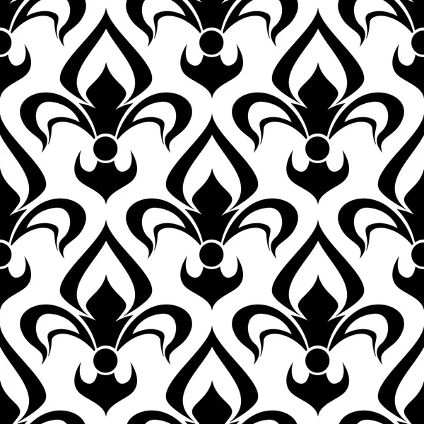 Sömlös fleur-de-lis royal svart mönster — Stock vektor