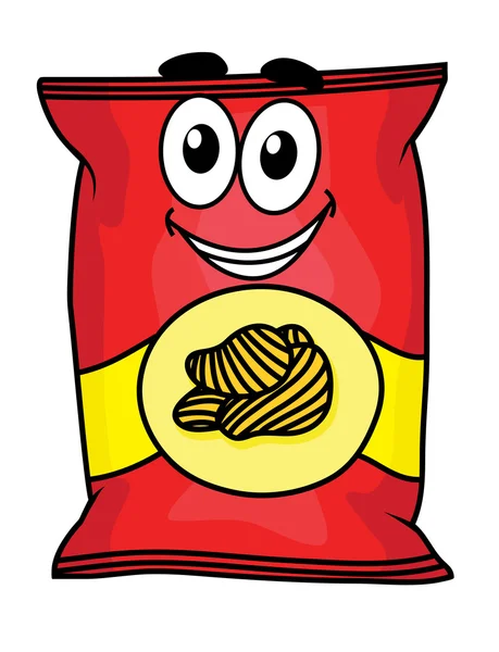 Cartoon pomme de terre chips caractère — Image vectorielle