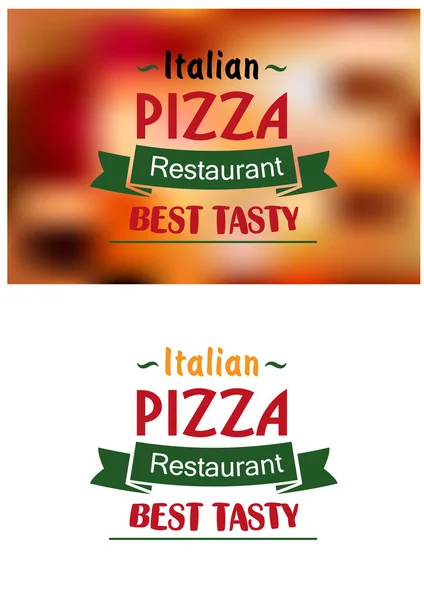 Italia pizza restoran poster - Stok Vektor