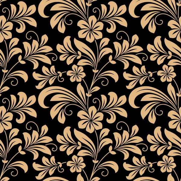 Motif floral sans couture avec des fleurs d'or — Image vectorielle