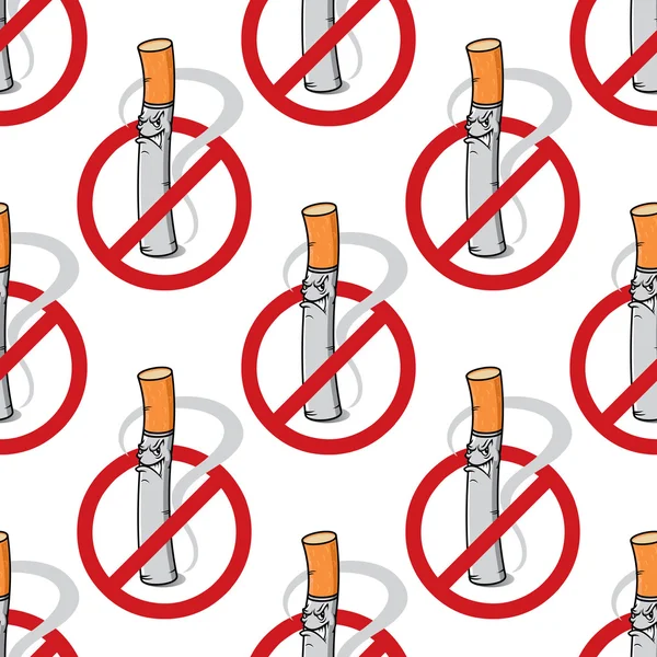 Desenhos animados infeliz cigarro sem costura padrão —  Vetores de Stock