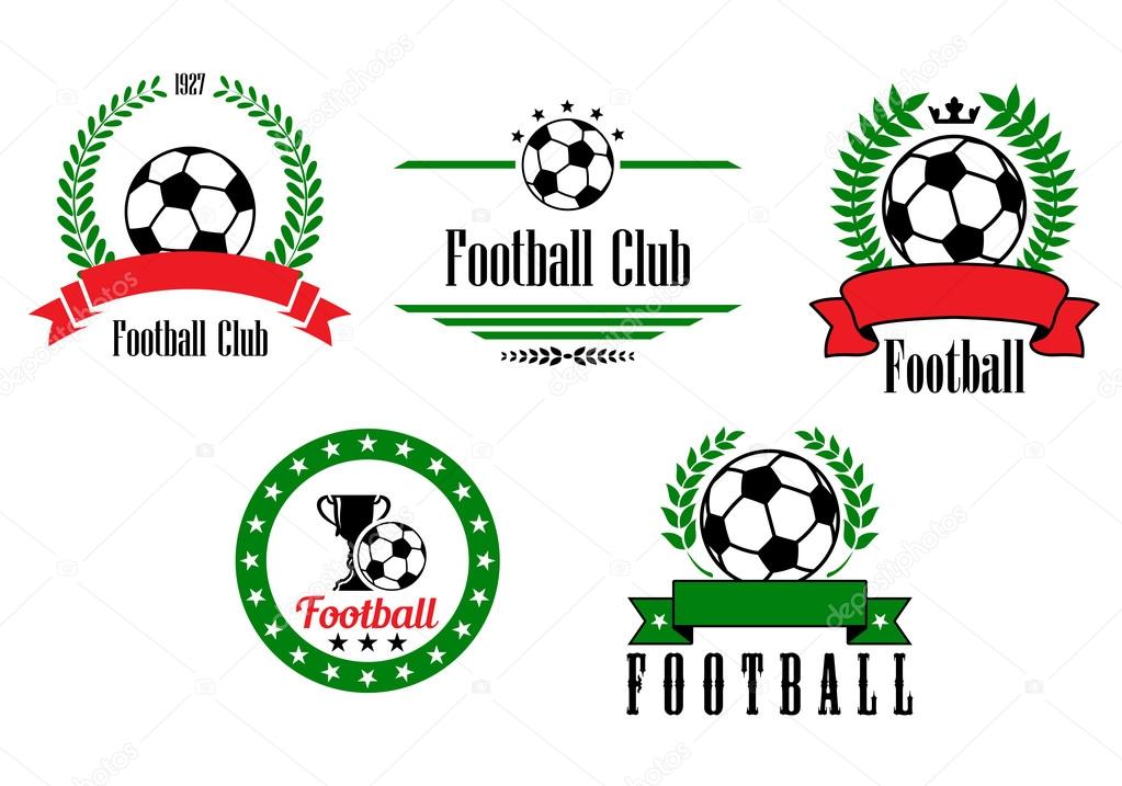 Football or soccer emblems and badges set