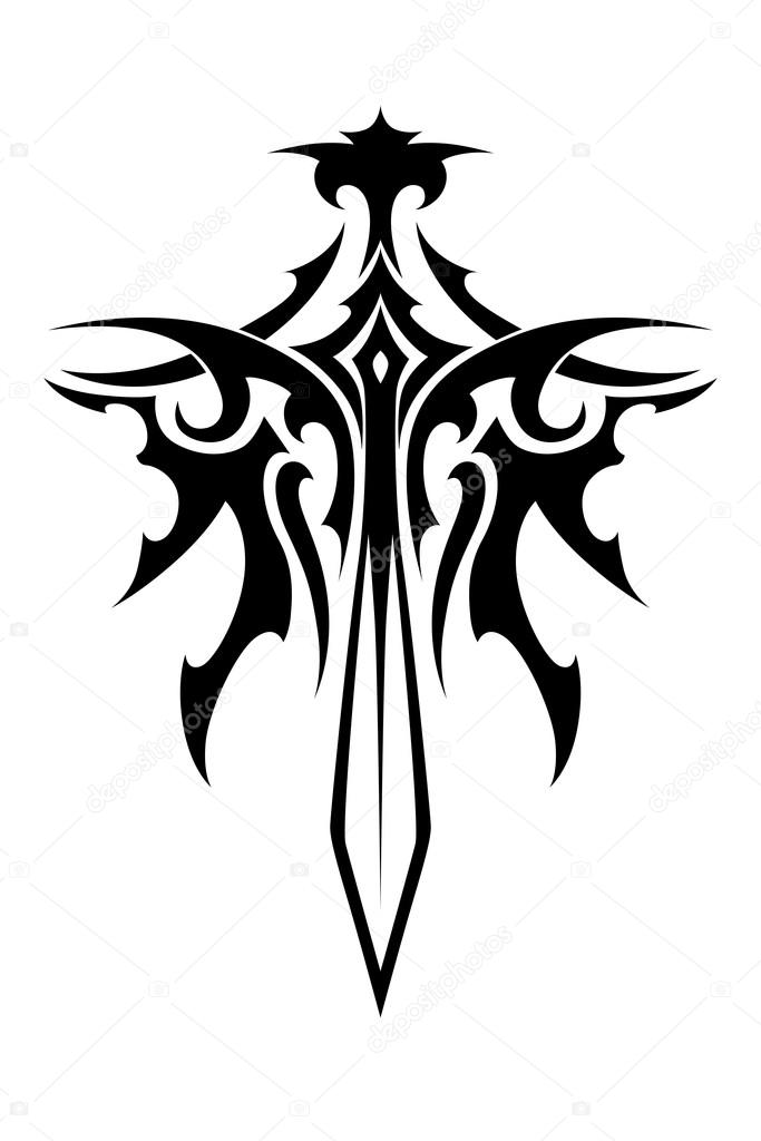 Winged sharp sword tattoo Stock Vector by ©Seamartini 53784955